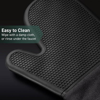HexClad Black Set of 2 Silicone Oven Mitts, Heat Resistant to 500ºF