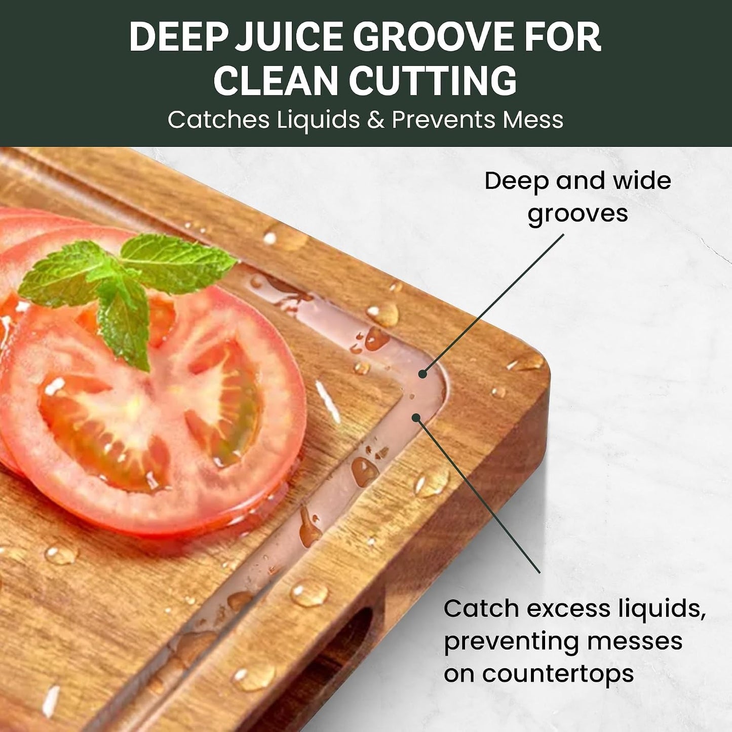 Bamboo Cutting Board Set for Kitchen - 3 Piece Reversible Wooden Cutting Boards, Wood Chopping Boards for Meat, Bread, Fruit, Cheese, Meal Prep, Wood Board and Charcuterie Serving Boards by Bambusi