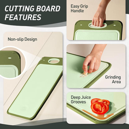 2 Packs Stainless Steel Cutting Board Set, Best Non Toxic Cutting Boards for Kitchen, Double Sided Metal Chopping Board for Meat/Fruit/Vegetables, Food Grade Kitchen Set Gift, [16”×11”+18”×12” Inch]
