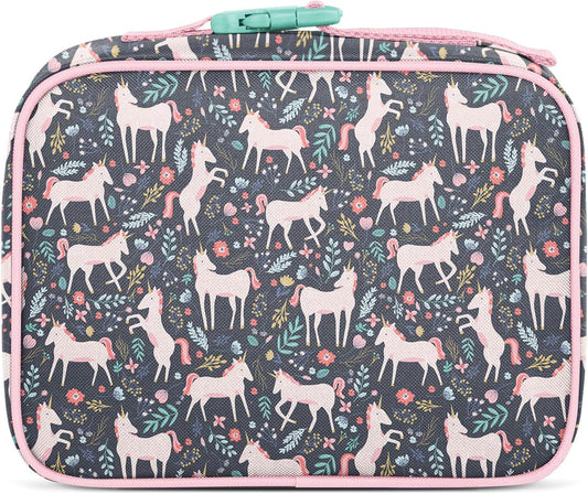 Simple Modern Kids Lunch Box for School | Reusable Insulated Lunch Bag for Toddler, Girl, and Boy | Meal Containers with Exterior & Interior Pockets | Hadley Collection | Unicorn Fields - Colors A