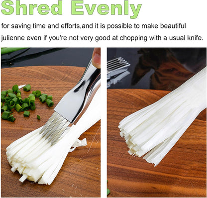 Scallion Cutter Shred Knife with Stainless Steel Blade,Green Onion CutternSlicer,Garlic Shredder,Vegetable Chopper Tool for Home Kitchen Restaurant Hotel, small, Silver, A-122