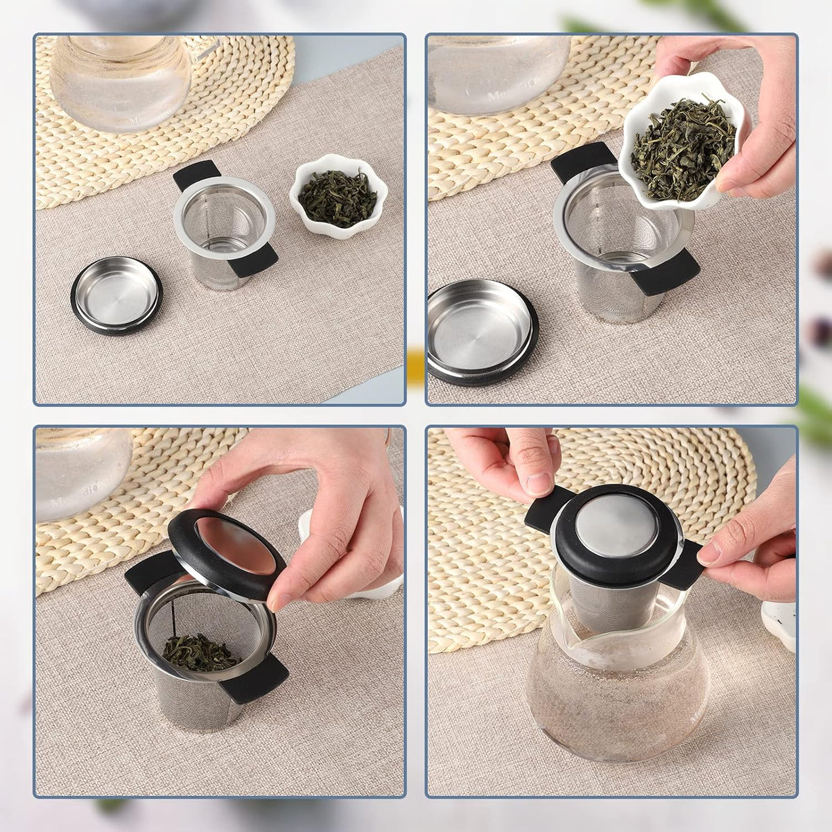 2 Pack Tea Infusers For Loose Tea, Stainless Steel Mesh With Lid