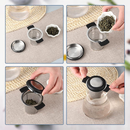 2 Pack Tea Infusers For Loose Tea, Stainless Steel Mesh With Lid