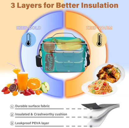 Tirrinia Insulated Lunch Box for Men/Women, Leakproof Lunch Bag for School Work, Large Lunch Tote Kids Boys Girls Student Back to School, Soft Cooler Office Picnic Beach Camping for Adults, Charcoal