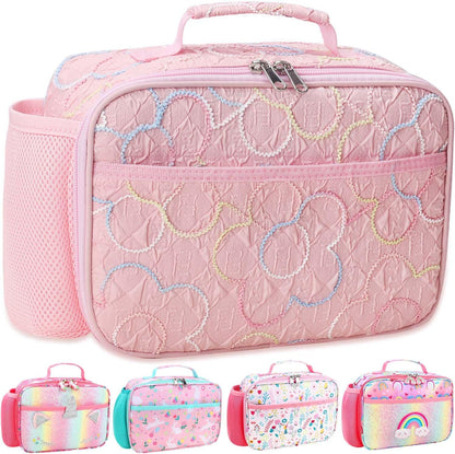 RHCPFOVR Kids Lunch Bag - Insulated Lunch Box for Boys Girls,Washable Lunch Bag and Reusable Toddler Leak-proof Lunchbox for School and Daycare - Colors A