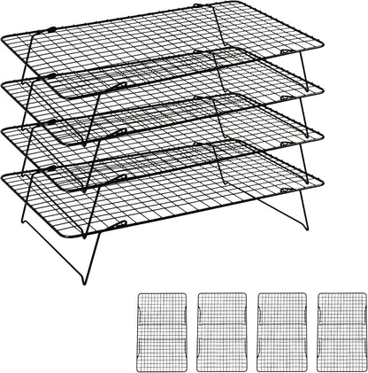 Cooling Rack 16"x10", 3-Tier Stackable & Collapsible Cooling Racks