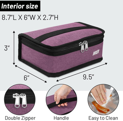 MIER Small Lunch Bag for Kids & Adults Compact Insulated Lunch Box Portable Thermal Mini Cooler for Work School Travel, Bluesteel