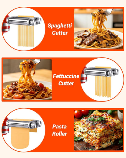 Pasta Maker Attachment for KitchenAid Mixers, 3 in 1 Pasta Attachments