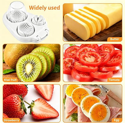 Egg Slicer for Hard Boiled Eggs, 3-in-1 Stainless Steel Egg Cutter