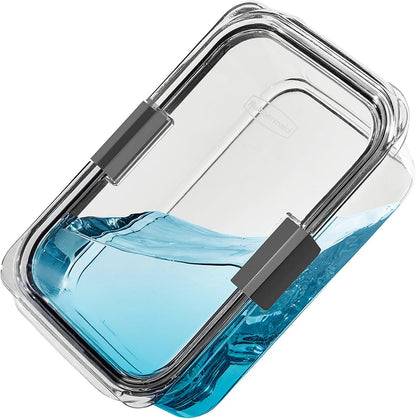 Rubbermaid Brilliance Meal Prep Containers, 2-Compartment Food Storage Containers, 2.85 Cup, 5-Pack, BPA-Free, Clear/Grey