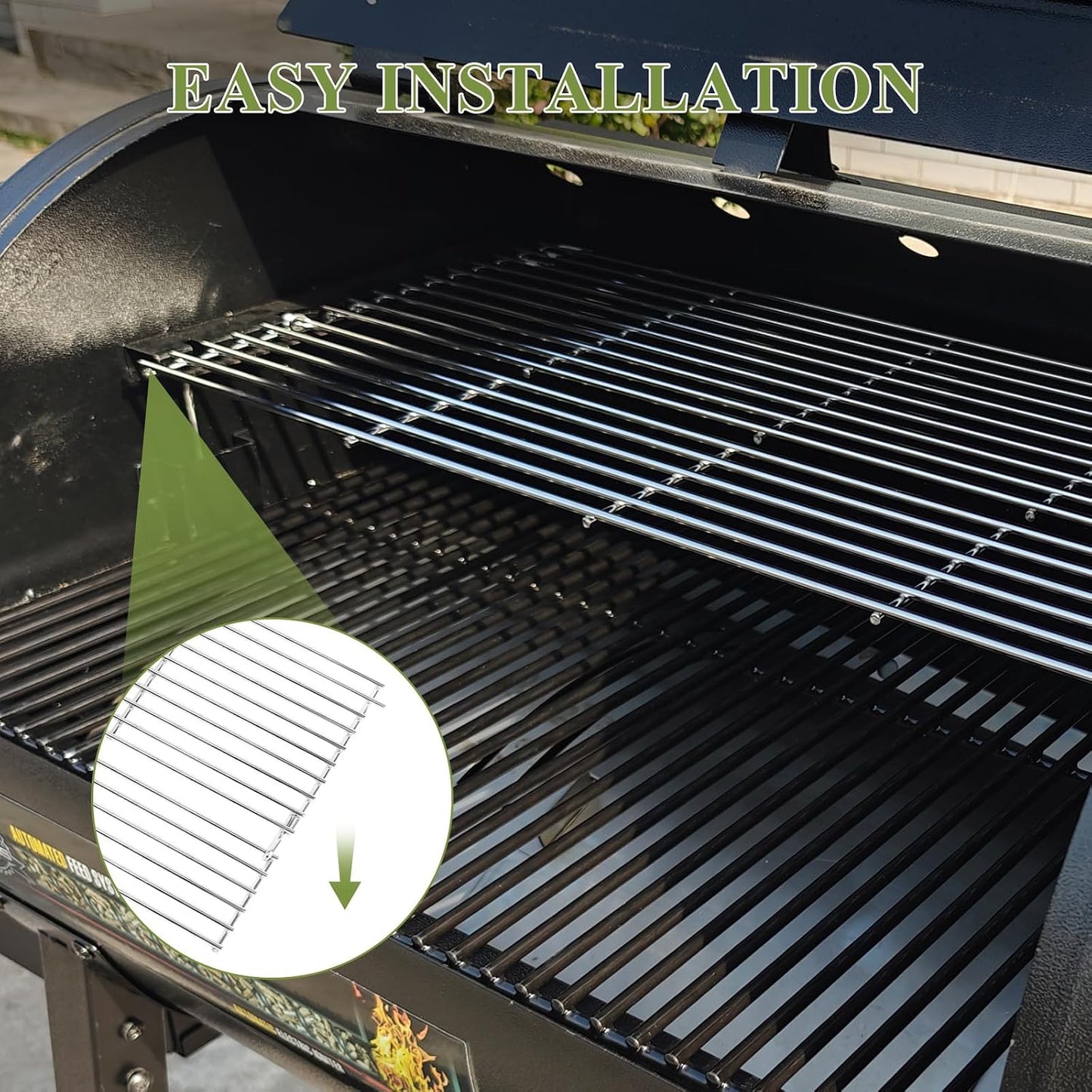 Utheer 2-Pack Griddle Warming Rack for Blackstone 28" Griddles, Stainless Steel Flat Top Grill Accessories | Reversible Rack Adds Prep Space, Foldable Clip-On Design Expands Cooking & Holding Area