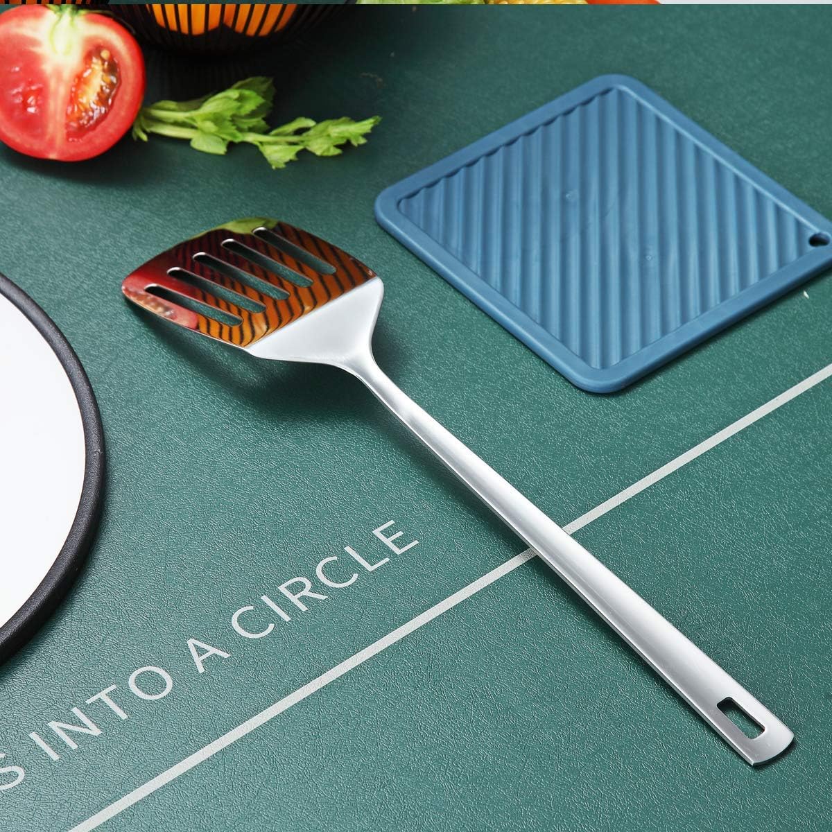 Stainless Steel Spatulas, Berglander Slotted Turner, Metal Turner For Cooking, Kitchen For Nonstick Cookware, Barbecue Spatulas, Dishwasher Safe, Easy to Clean