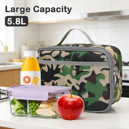 FlowFly Kids Lunch box Insulated Soft Bag Mini Cooler Back to School Thermal Meal Tote Kit for Girls, Boys, Astronaut - Colors A