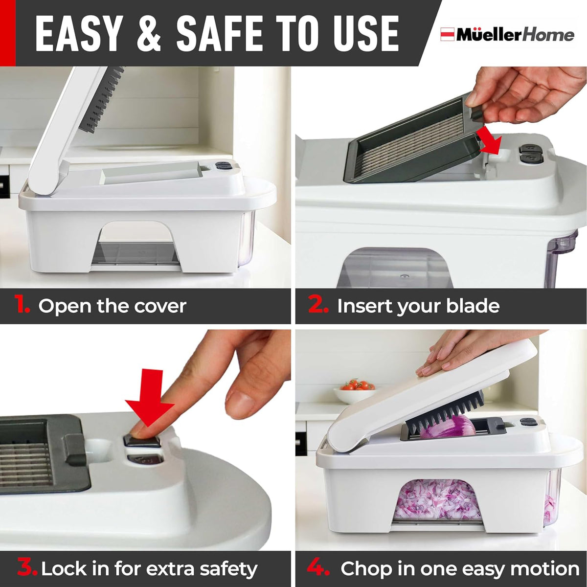 MUELLER HOME Pro-Series 10-in-1 Stainless Steel Multi Vegetable Chopper
