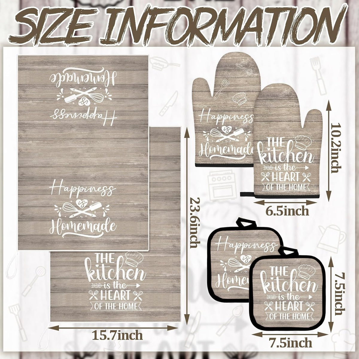Sratte 6 Pcs Farmhouse Kitchen Decor Accessories Set