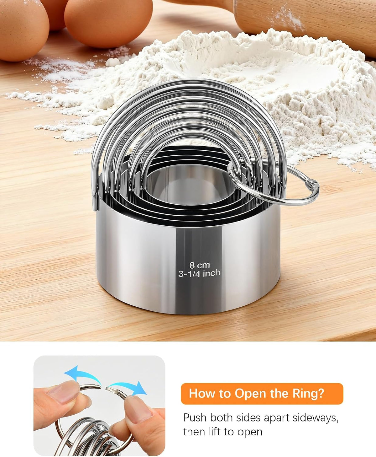 Biscuit Cutter Set with Handle, 5pcs Cookie Cutters