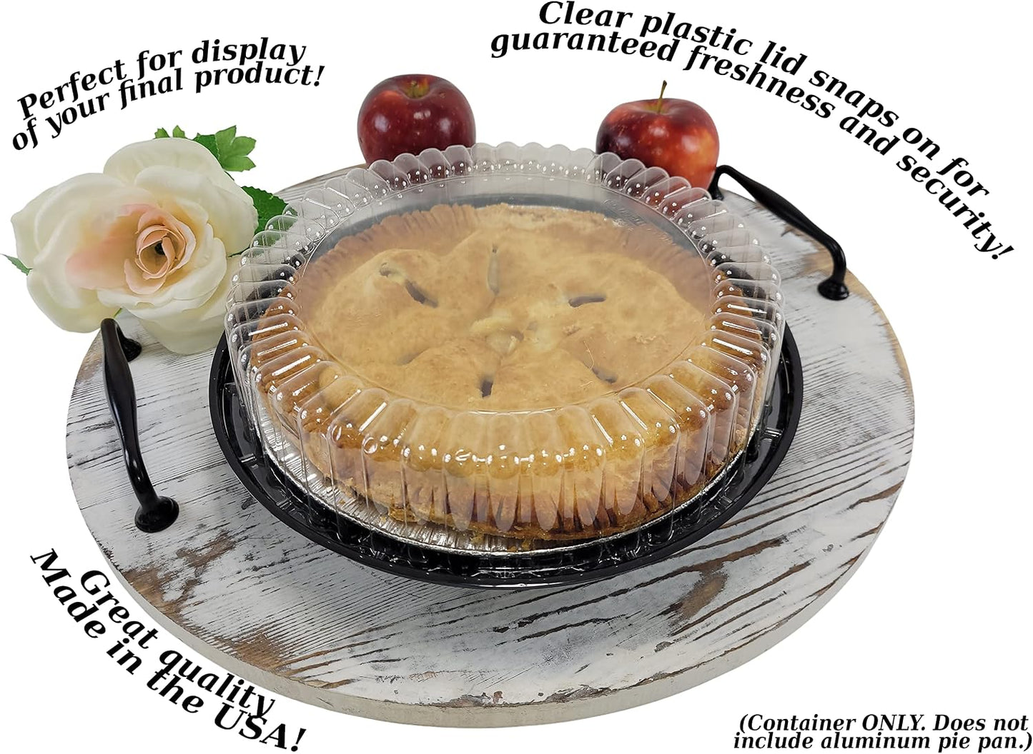 KitchenDance D & W Finepack Disposable Pie Carrier with High Dome Plastic - 9 Inches Reusable Pie Container for Creme Pies, Fancy pies - Perfect for Storing, Serving, Displaying Creations - WJ43, 10 Count