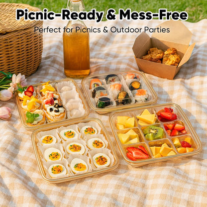 77L 2-Pack Deviled Egg Container with Lid – 34-Egg Platter with Handle, Stackable & Portable Carrier for Parties, Holidays, Camping, and Fridge Storage