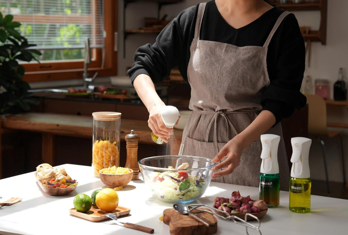 Mistifi Oil Sprayer 150ml glass bottle. Upgraded Version.Fine Mist Spray Bottle for Air Fryer, Olive Oil, Avocado Oil, Healthy Nonstick Frying, Commercial & Home Kitchen Use (PS635)