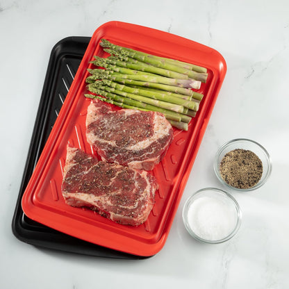 Cuisinart CPK-210 Grilling Prep and Serve Trays, Black and Red Large 18” x 14.5”