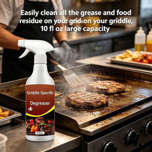 Rivoneed Grill Cleaner, Grill and Grate Cleaner Spray, Cleans and Degreases BBQ Cooking Grates and Racks, Pellet and Electric Smokers, Clean for Burners, Grates and Drip Pans (1)