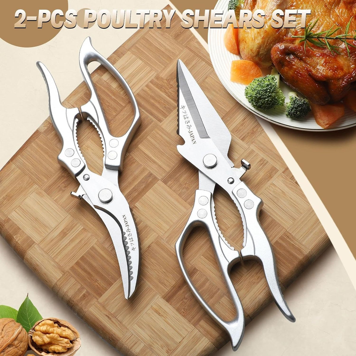 Freelander Kitchen Scissors Set - All Purpose Heavy Duty Poultry Shears