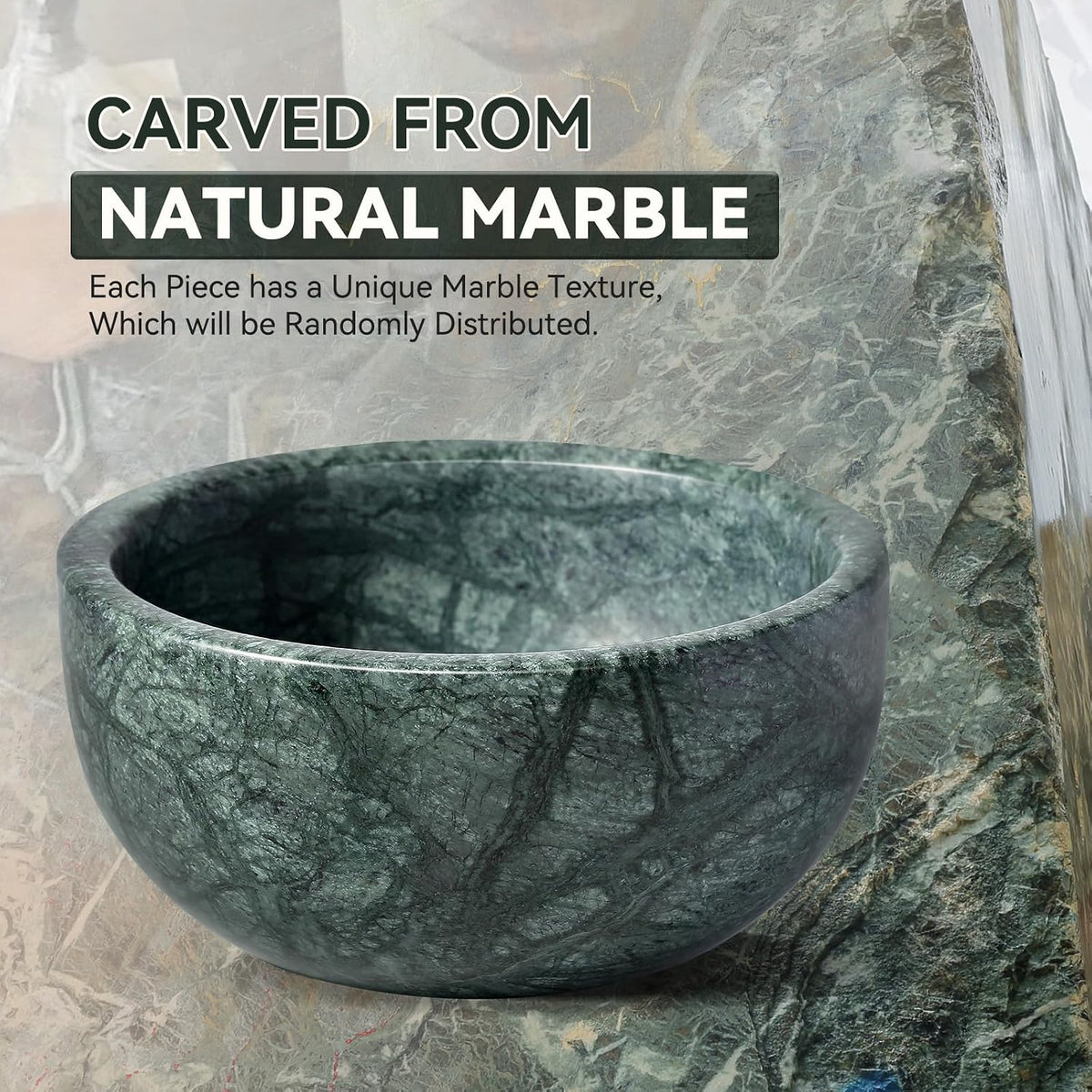 Koville Luxury Marble Mortar and Pestle Set, 7"-4cups Grinder Bowl for Guacamole, Salsa, Pill Crusher, Spice, Herb, Garlic, Nut, Heavy Duty Grinder for Kitchen