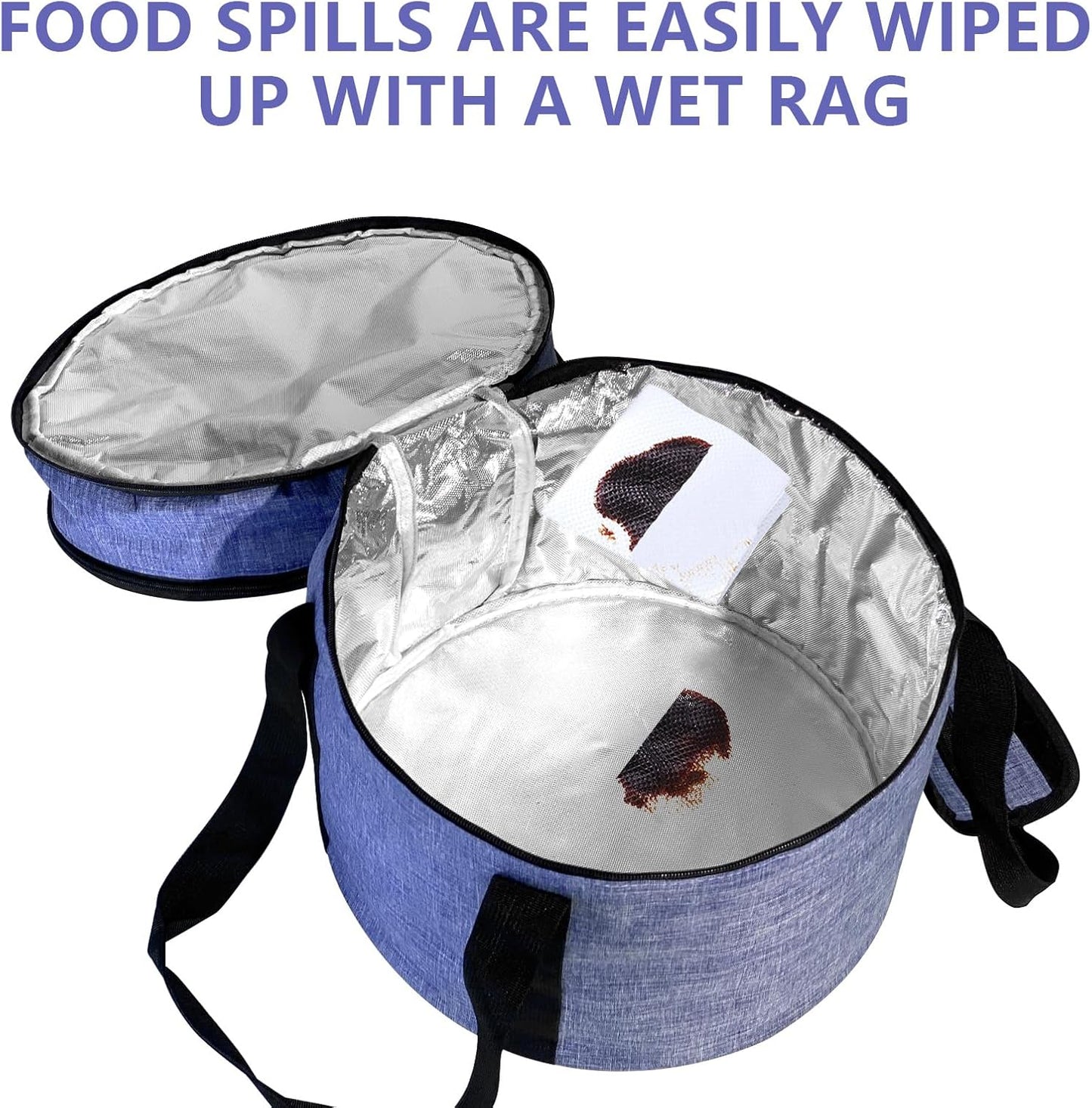3 pack pie carrier with lid and handle,of insulated bag,pie carriers for transport,Holds 3 pies/Pizza,Thanksgiving Day (Grey, 3 pie carriers + insulated bag)