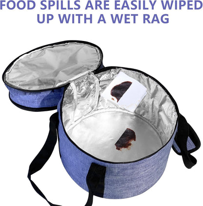 3 pack pie carrier with lid and handle,of insulated bag,pie carriers for transport,Holds 3 pies/Pizza,Thanksgiving Day (Grey, 3 pie carriers + insulated bag)