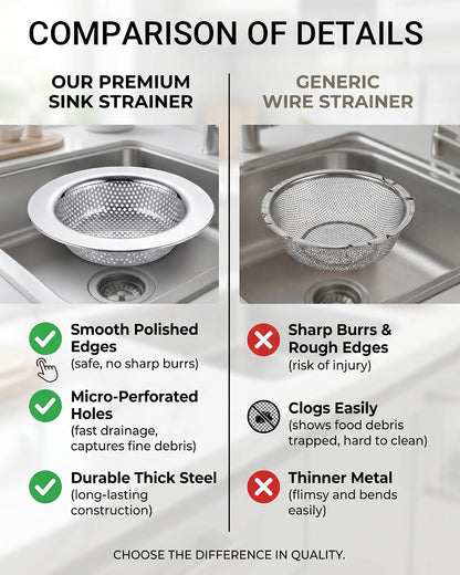 Kitchen Sink Strainer Stainless Steel with 4.33" Rim (2-Pack)
