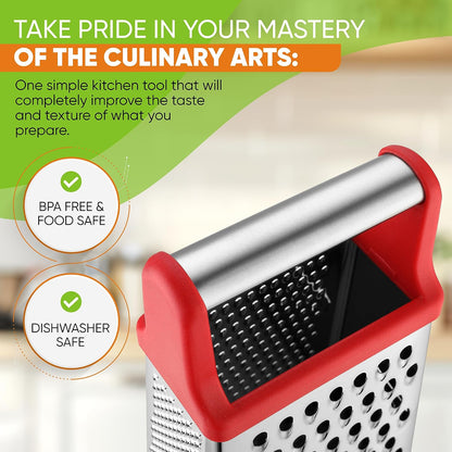 Spring Chef Stainless Steel XL Cheese Grater for Kitchen, Green