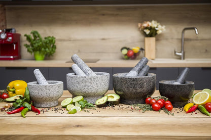 ChefSofi Mortar and Pestle Set (Gray, 2-Cups)