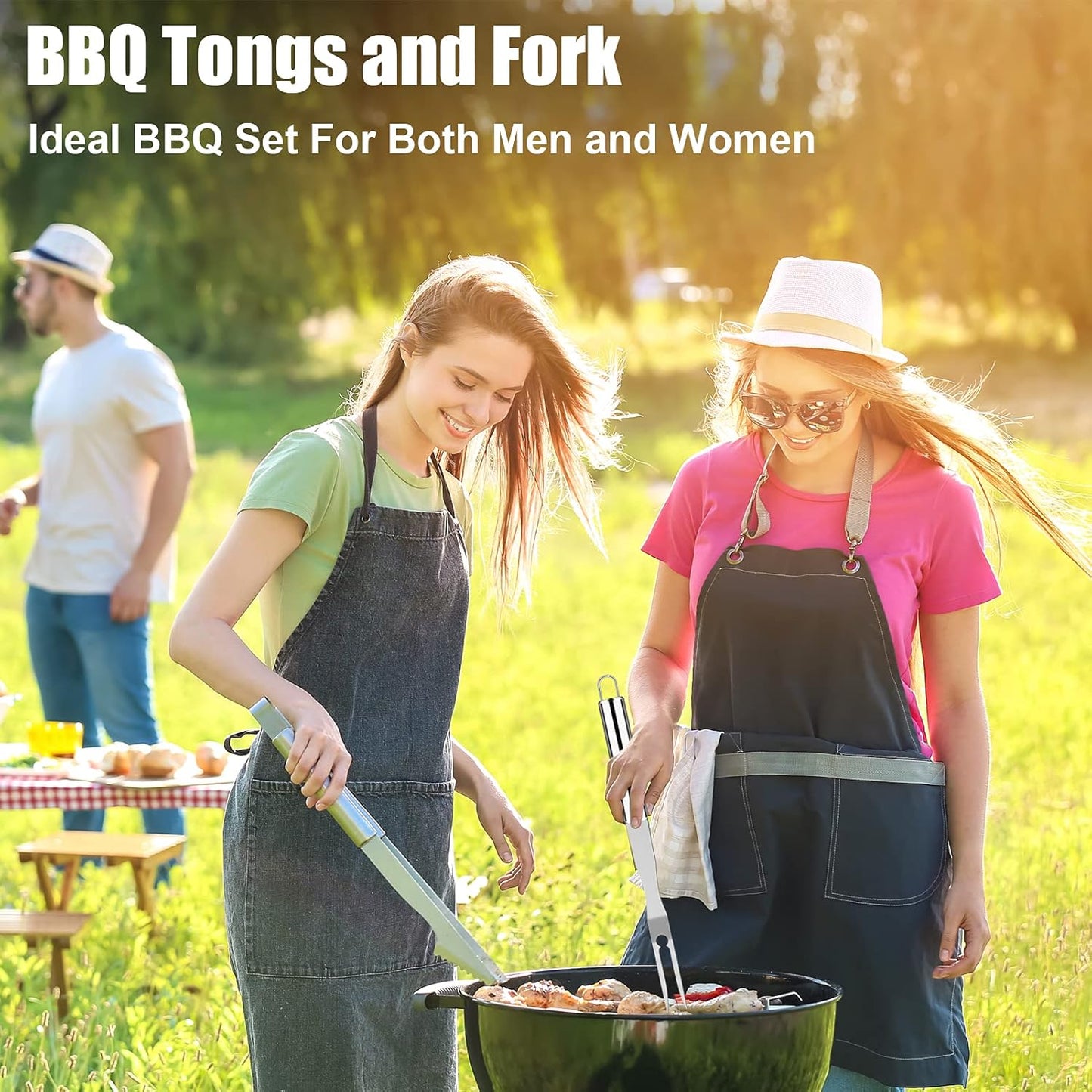 ROMANTICIST 23pcs Heavy Duty Grilling Gifts for Men Dad Fathers Day, Extra Thick BBQ Accessories Tools Set, Stainless Steel Grill Utensils Kit with Meat Claws,Canvas Bag for Outdoor Camping Brown