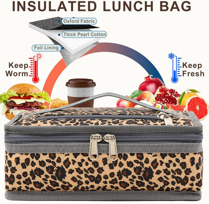 FlowFly Small Insulated Lunch box Portable Soft Bag Mini Cooler Thermal Meal Tote Kit with Handle for Work & School, Black