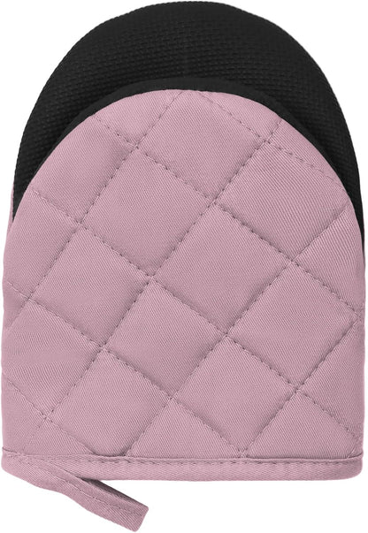 Goldmeet Mini Oven Mitts 2-Pack, 7"x5.5", 500°F Silicone Grip, Gray