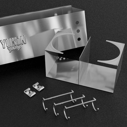 Yukon Glory BBQ Caddy Organizer - Stainless Steel Griddle Caddy for Char-Broil 4-Burner Grills - Clean & Organized Grill Station