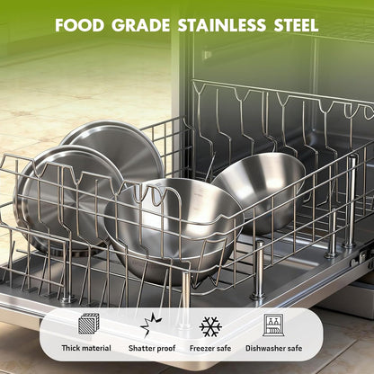 Greentainer 5-Piece Stainless Steel Mixing Bowls Set for Kitchen, Nesting Bowls with Measurement Markings for Baking, Prepping, Cooking and Serving Food, Metal Mixing Bowls Dishwasher Safe