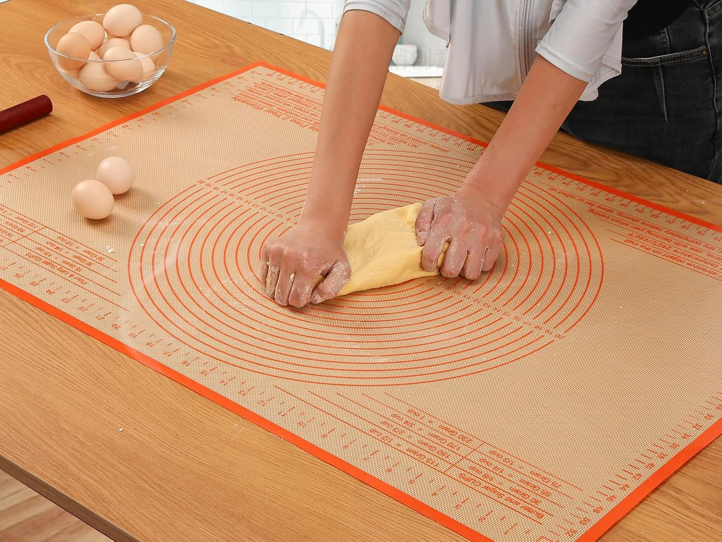 Silicone Pastry Mat 36x24 Inch Nonstick Baking Mat -Perfect for Dough, Pastry, Dough Rolling, Kneading Board, Pie Crust, Fondant, Pasta/Pizza, Kitchen Counter Mat