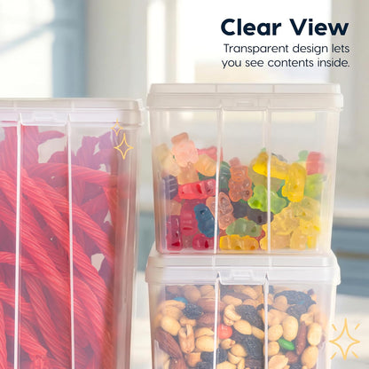 IRIS USA Vertical Storage Bins with Lids |Made in USA| Flip Top Containers for Organizing Pantry, Office, Craft, and Study Supplies - Small (10-Pack)