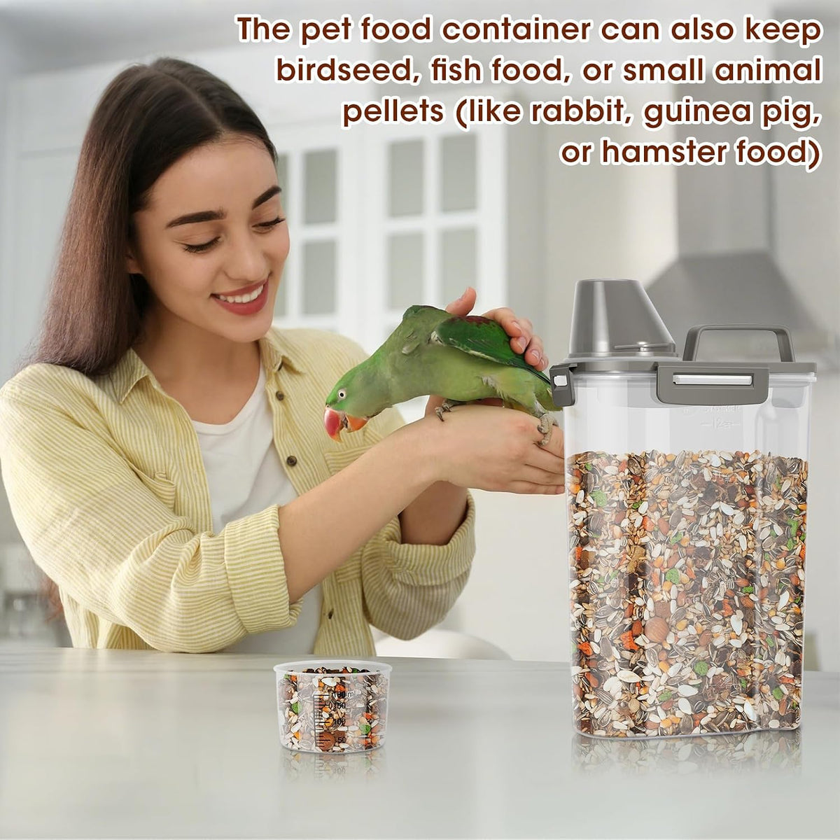 TBMax Pet Food Storage Containers 2 Pack 8-10 Lbs Airtight Dog Food Container Dispenser with Large Spout & Portable Handle, Travel Dog Treat Cat Food Storage Bin Bird Seed Container