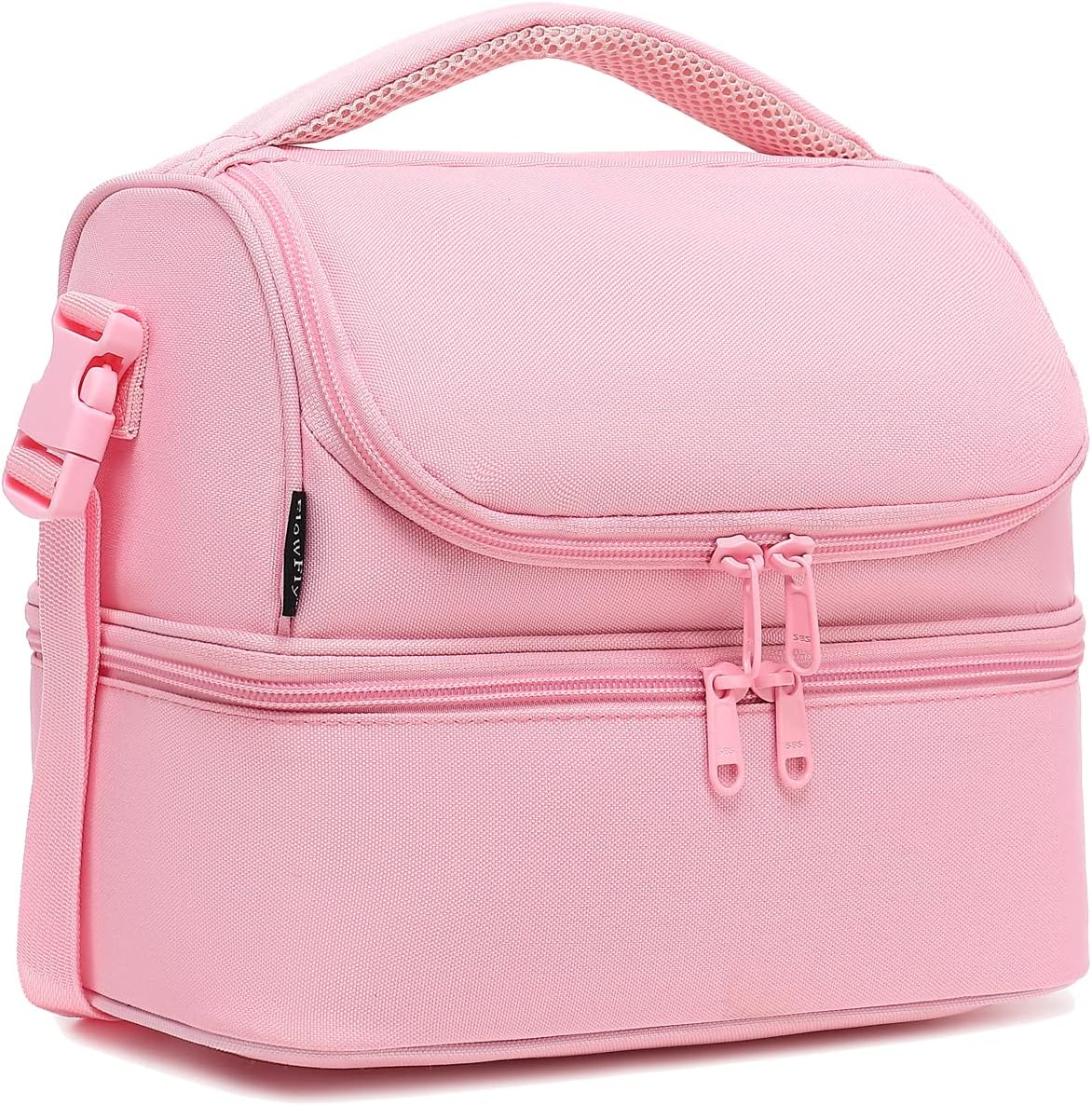 FlowFly Kids Double Decker Cooler Insulated Lunch Bag Large Tote for Boys, Girls, Men, Women, With Adjustable Strap, Unicorn