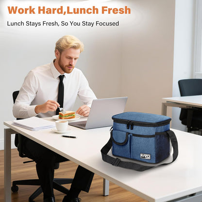 Tirrinia Insulated Lunch Bag for Women Men, Leakproof Lunch Box Containers for Adult, Work, School, Soft Lunchbox for Kids,Boys, Adult Cooler Bag for Picnic Hiking Beach,Charcoal