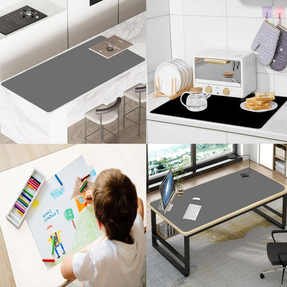 Super Large Silicone Mat, 120"x24" Silicone Mats for Kitchen Counter, Non-slip Heat Resistant Mat,Thicken Kitchen Counter Mat, Waterproof Countertop Protector for Craft (Black)