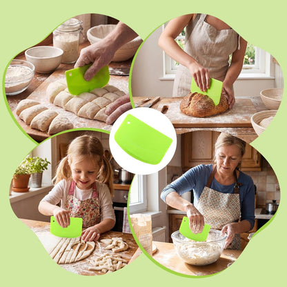 Dough Scraper Set, Bench Scraper for Baking with Flexible Edge