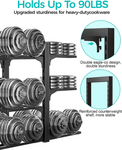 ORDORA Pots and Pans Organizer Under Cabinet 16.6", 8-Tier Adjustable Rack