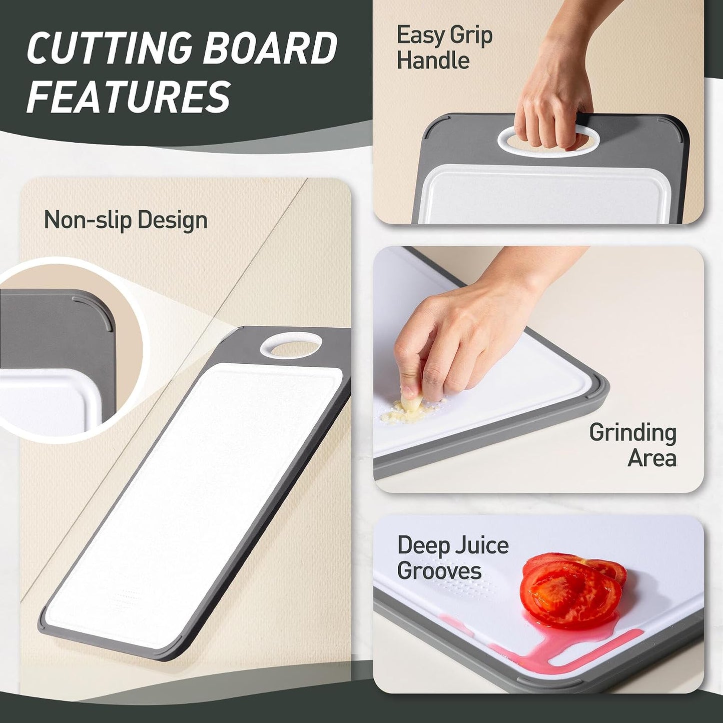 2 Packs Stainless Steel Cutting Board Set, Best Non Toxic Cutting Boards for Kitchen, Double Sided Metal Chopping Board for Meat/Fruit/Vegetables, Food Grade Kitchen Set Gift, [16”×11”+18”×12” Inch]