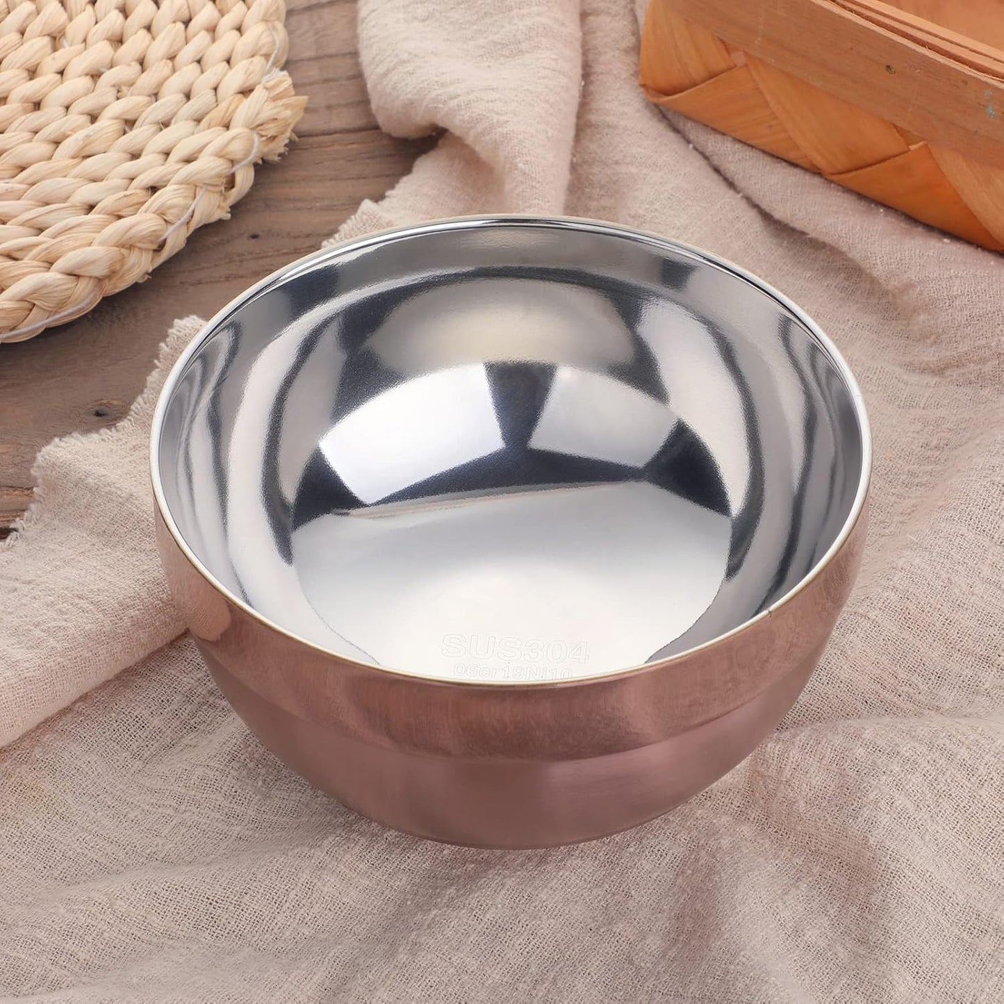 Stainless Steel Bowl Set: 500 ml Cereal Bowl, Set of 10 with Gift Box Included. Double Walled Insulated & Dishwasher Safe, Durable Deep Soup Bowl, Suitable for Home Kitchen & Child (Silver)