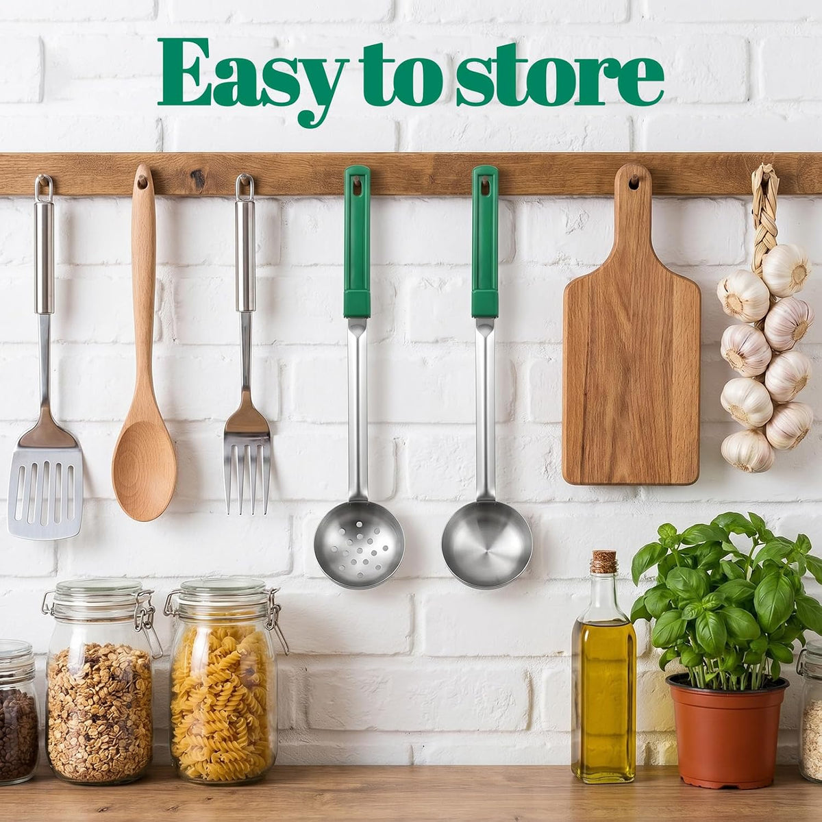2PCS Portion Control Serving Spoons Set, Restaurant Measuring Serving Ladle Utensils, Portion Scoops for Food, Portions Control Slotted and Unslotted Scoops for Measuring Servings Ladle Utensils