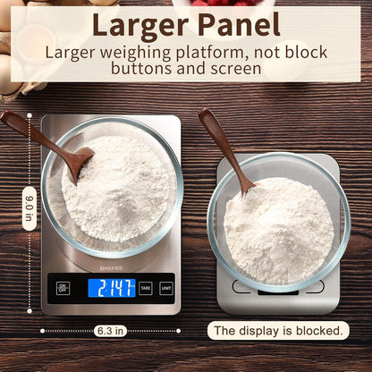 Food Scale, 33lb Kitchen Scale with 1g Precision, USB-C Rechargeable