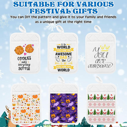 Hoolerry 7''x 9'' Sublimation Pot Holders with Pocket, Black